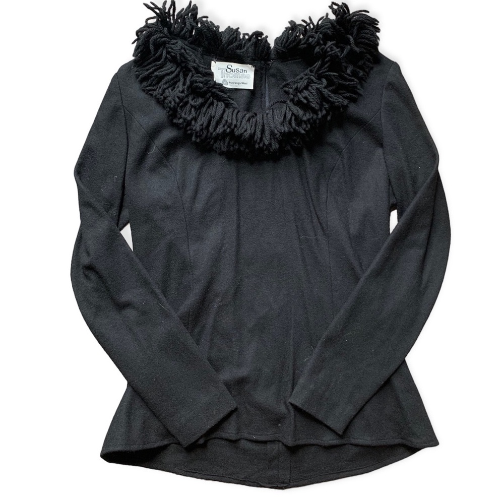 Vintage Susan Thomas Black Pure Virgin Wool Sweater 14
